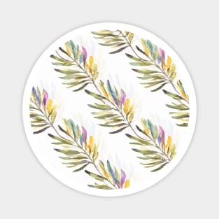 Floral leaves watercolour plant pattern Magnet